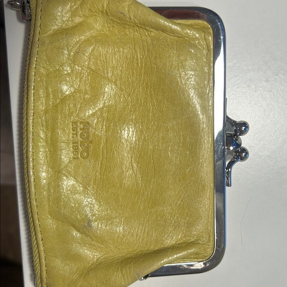 HOBO Yellow Leather Wallet with silver metal hardwate - Picture 8 of 12
